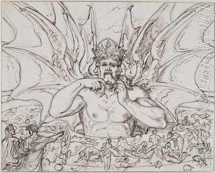 Koch Joseph Anton - Lucifer in the center of hell. Illustration to the Divine Comedy by Dante Alighieri