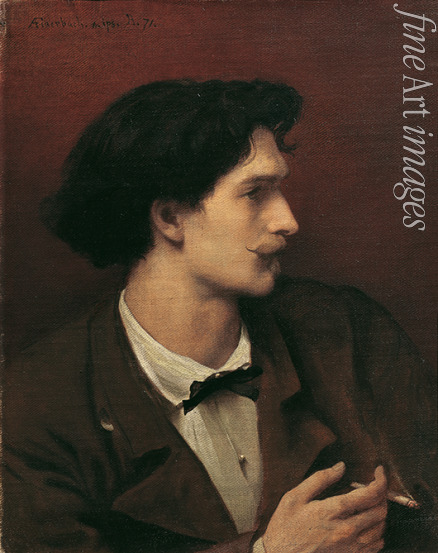 Feuerbach Anselm - Selbstporträt mit Zigarette 