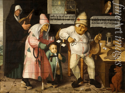 Massys Cornelis - The bellows mender (After Hieronymus Bosch)