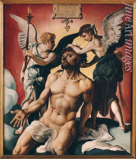 Heemskerck Maarten Jacobsz van - Christus mit Dornen gekrönt zwischen zwei Engeln