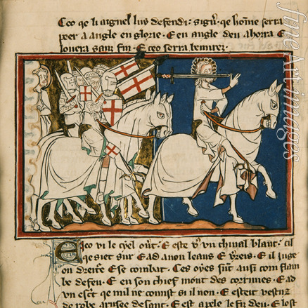 Unbekannter Künstler - Der Reiter auf dem weißen Pferd: König aller Könige. Miniatur aus: Apocalypse de saint Jean 