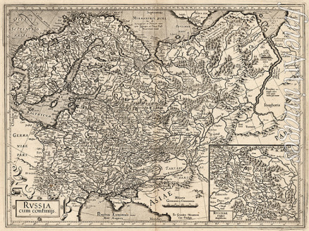 Mercator Gerardus - Russia cum Confinijs. Karte von Russland