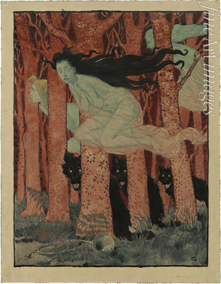 Grasset Eugène - Trois femmes et trois loups (Three women and three wolves)