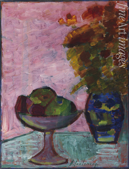 Javlensky Alexei von - Still life with fruit bowl and flower vase