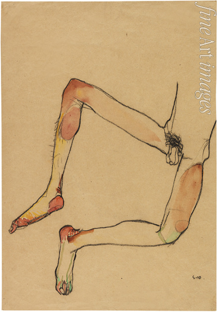 Schiele Egon - Nude male abdomen