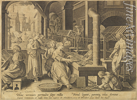 Stradanus (Straet van der) Johannes - Silk Extraction (Vermis sericus)