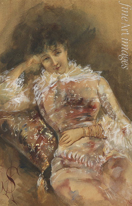 Stevens Alfred - Porträt von Sarah Bernhardt (1844-1923)