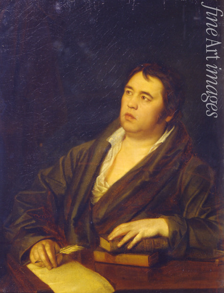 Wolkow Roman Maximowitsch - Porträt des Dichters Iwan A. Krylow (1769-1844)