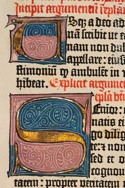Anonymous - The Gutenberg Bible. Initials U and S