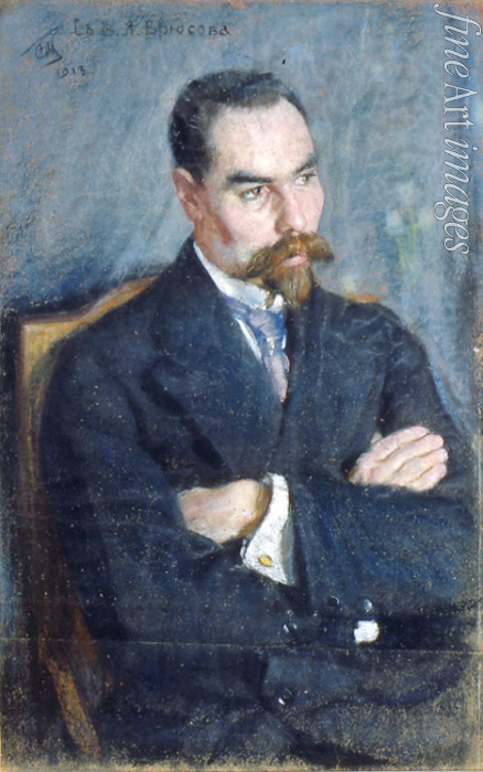 Maljutin Sergei Wassiljewitsch - Porträt des Dichters Waleri Brjussow (1873-1924)