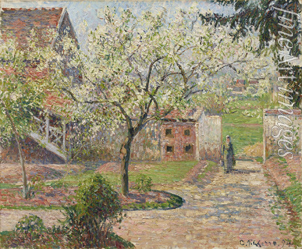 Pissarro Camille - Blühende Pflaumenbäume in Éragny. Das Haus des Künstlers