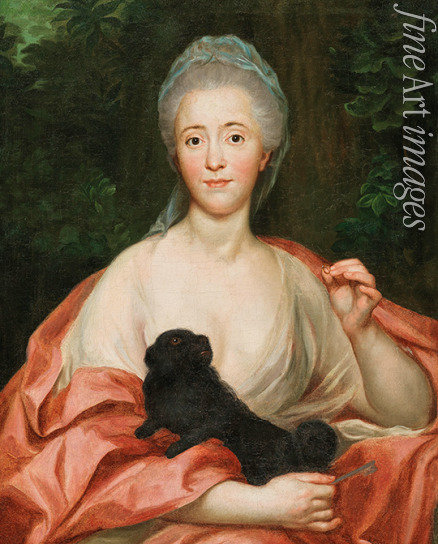 Mengs Anton Raphael - Porträt von Herzogin Mariana de Silva-Bazán y Sarmiento (1739-1784) mit Hund 