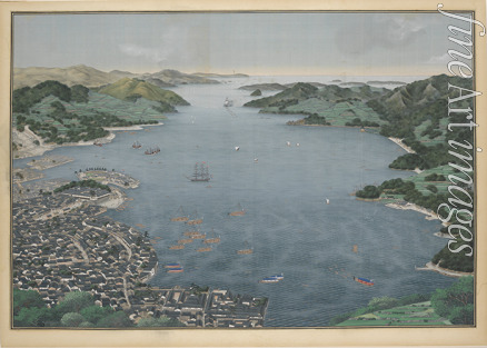 Kawahara Keiga - View of the bay of Nagasaki