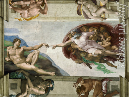 Buonarroti Michelangelo - The Creation of Adam (Sistine Chapel ceiling in the Vatican)