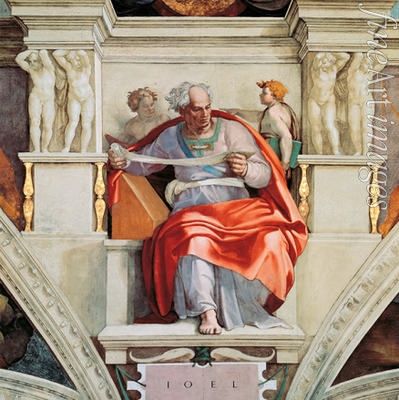 Buonarroti Michelangelo - Propheten und Sibyllen: Joel (Deckenfresko in der Sixtinischen Kapelle)