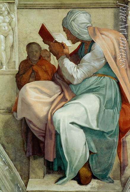 Buonarroti Michelangelo - Propheten und Sibyllen: Persische Sibylle (Deckenfresko in der Sixtinischen Kapelle)