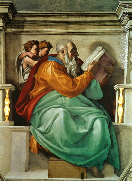 Buonarroti Michelangelo - Prophets and Sibyls: Zechariah (Sistine Chapel ceiling in the Vatican)