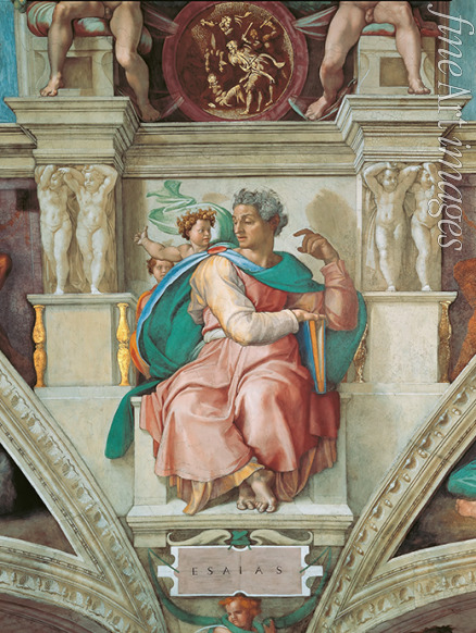 Buonarroti Michelangelo - Prophets and Sibyls: Isaiah (Sistine Chapel ceiling in the Vatican)