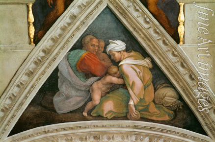 Buonarroti Michelangelo - Die Vorfahren Christi: Ozias (Deckenfresko in der Sixtinischen Kapelle)