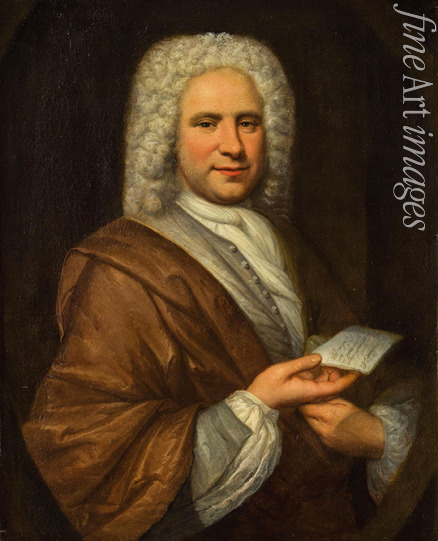 Rigaud Hyacinthe François Honoré Circle of - Portrait of the composer and flautist Michel de la Barre (1675-1745)