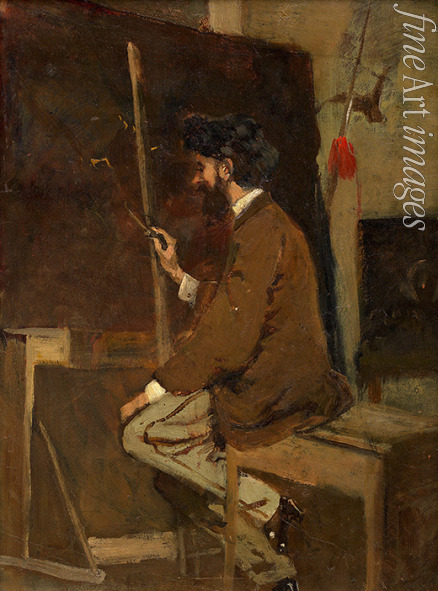 Makart Hans - Self-portrait in front of the easel