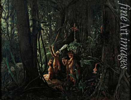 Biard François-August - Amazonasindianer bei der Verehrung des Sonnengottes