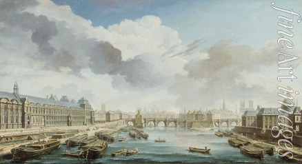 Raguenet Nicolas-Jean-Baptiste - Le Louvre, le Pont-Neuf et le Collège des Quatre-Nations