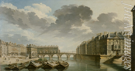 Raguenet Nicolas-Jean-Baptiste - Le Quai des Ormes le pont Marie et l'île Saint-Louis