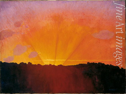 Vallotton Felix Edouard - Sonnenuntergang, orangefarbener Himmel