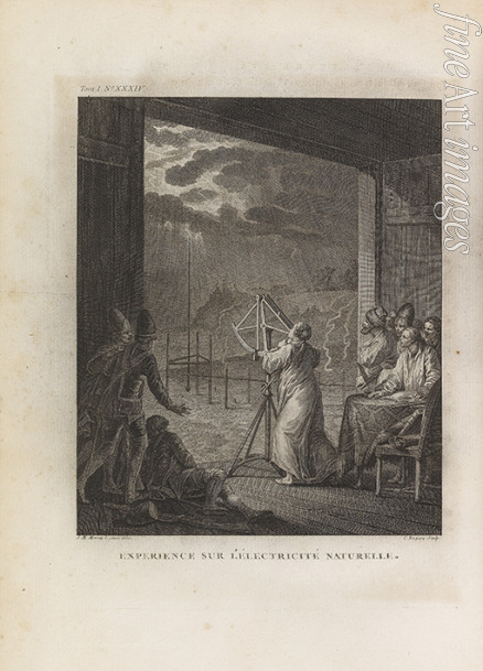 Moreau the Younger Jean Michel the Younger - Experiment on natural electricity. From: Voyage en Sibérie by Jean Chappe d'Auteroche