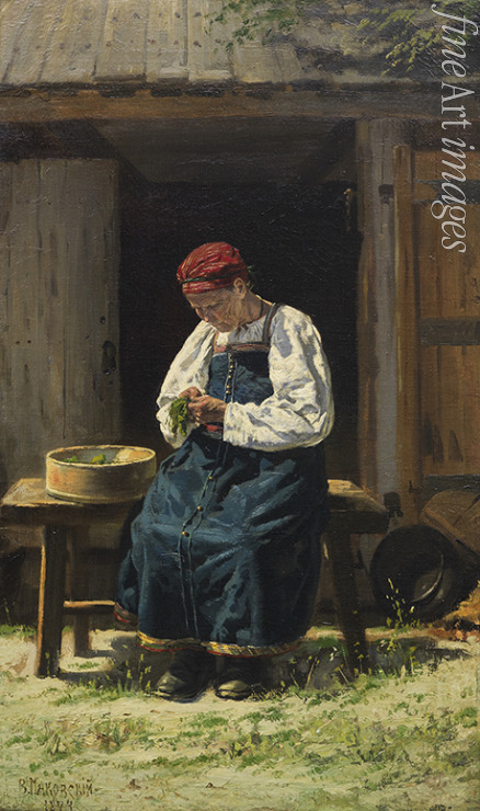 Makovsky Vladimir Yegorovich - Farmer's wife at work