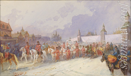 Karasin Nikolai Nikolayevich - Entry of the captured family of Kuchum Khan into Moscow. 1599