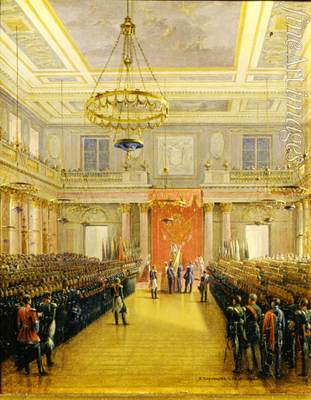 Chernetsov Grigori Grigorievich - The Oath of the successor to the throne Alexander II Nikolaevich in the Winter palace