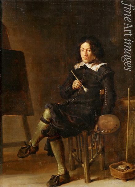 Saftleven Cornelis Hermansz. - Self-Portrait with Easel 