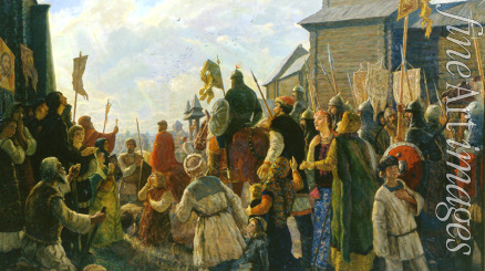 Pavlov E.A. - The forces of Grand Duke Dmitry Pozharsky leaving Moscow in August 1611
