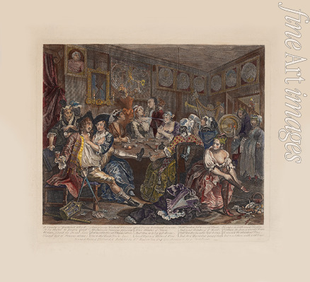 Hogarth William - Der Werdegang eines Wüstlings, Bild 3: Szene in der Taverne 