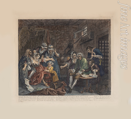 Hogarth William - A Rake's Progress, Plate 7: The Prison Scene