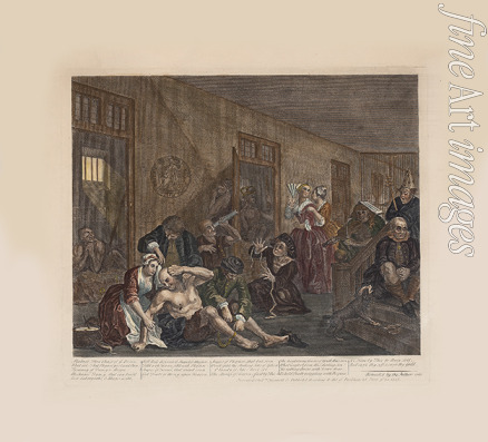 Hogarth William - A Rake's Progress, Plate 8: In The Madhouse