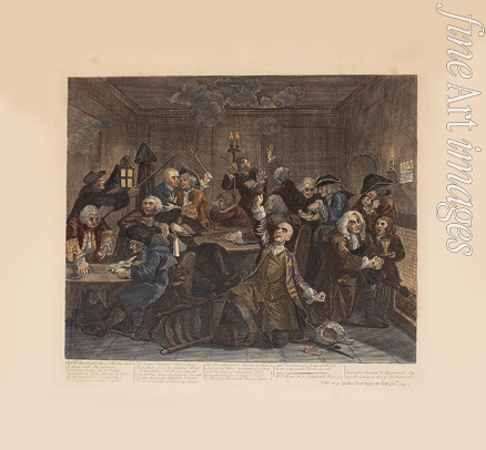 Hogarth William - A Rake's Progress, Plate 6: Scene In A Gaming House