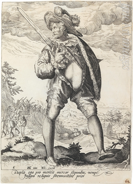 Gheyn Jacques (Jacob) de - Soldat mit breitem Schwert und Schild