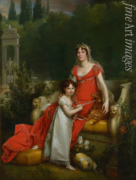 Gérard François Pascal Simon - Elisa Bonaparte with her daughter Napoleona Baciocchi