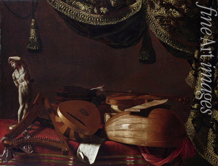 Baschenis Evaristo - Musikinstrumente und Statuette
