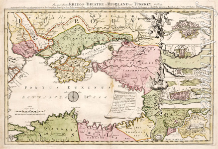 Anonymous - A military map depicting Russo-Turkish War of 1735-1739