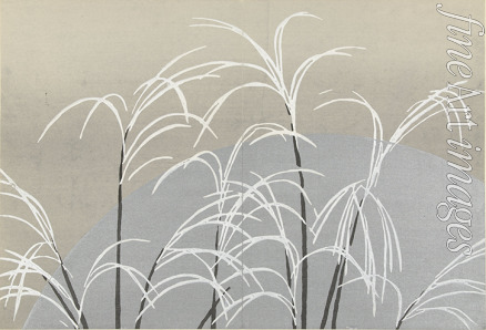 Sekka Kamisaka - Obana ni tsuki (Pampas grasses and the moon). From the series 