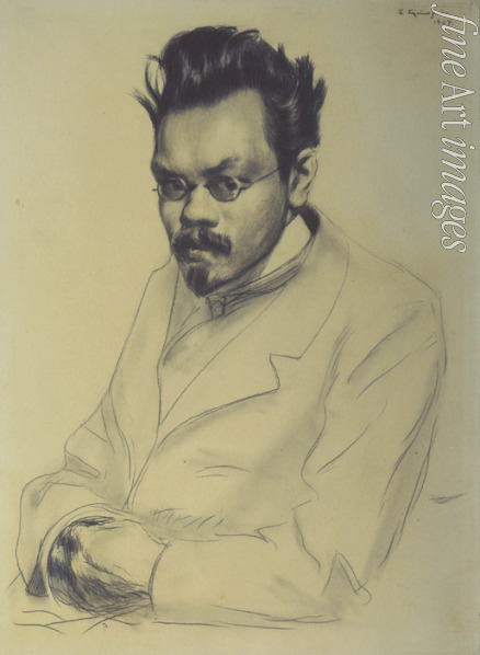 Kustodiew Boris Michailowitsch - Porträt von Schriftsteller Alexei Michailowitsch Remisow (1877-1957)