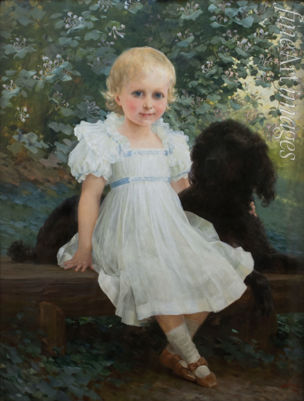 Schram (Schramm) Alois Hans - Portrait of Nicoletta Coronini Cronberg and her dog
