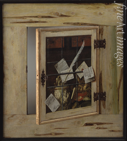 Gijsbrechts Cornelis Norbertus - Trompe l'Oeil. A Cabinet of Curiosities with an Ivory Tankard