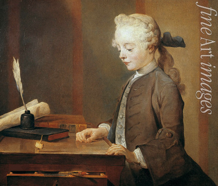Chardin Jean-Baptiste Siméon - Portrait of Auguste Gabriel Godefroy (A Child with a Teetotum)