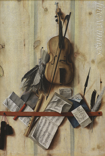 Gijsbrechts Cornelis Norbertus - Trompe l'oeil with Violin, Music Book and Recorder