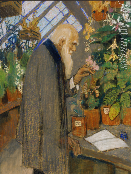 Ezuchevsky Mikhail Dmitrievich - Charles Darwin in the Langdon-Down green-house
